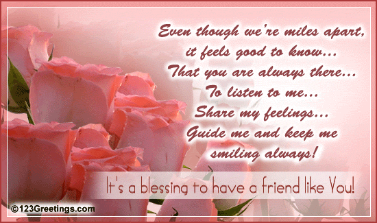 For A Friend Who's A Blessing... Free Between Friends eCards | 123