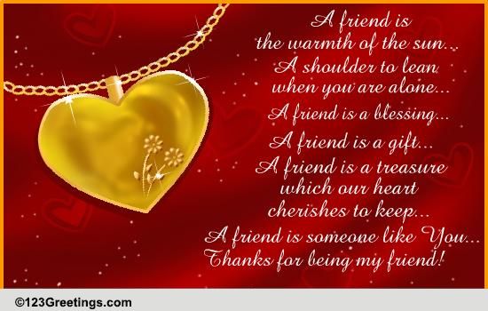 A Treasured Friend! Free Quotes & Poetry eCards, Greeting Cards | 123