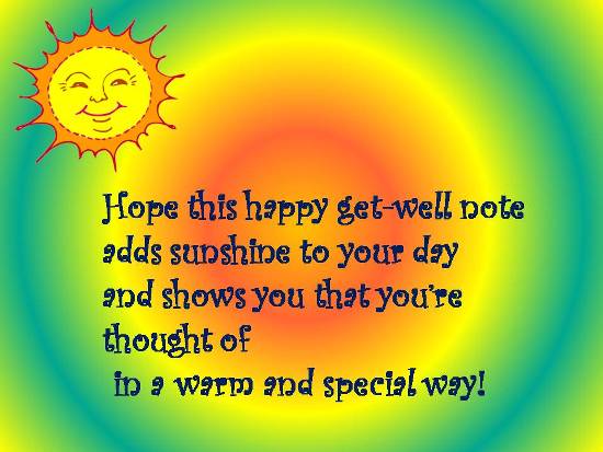 A Sunny Card To Cheer Up A Loved One. Free Get Well Soon eCards | 123