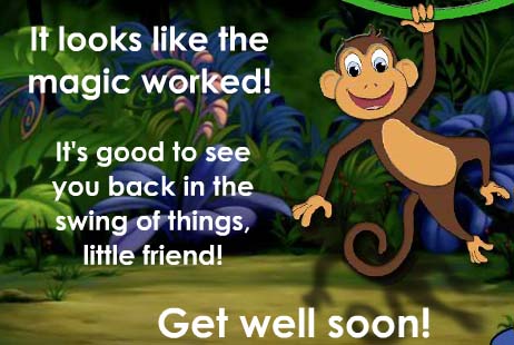 Get Well Monkey. Free Get Well Soon eCards, Greeting Cards | 123 Greetings