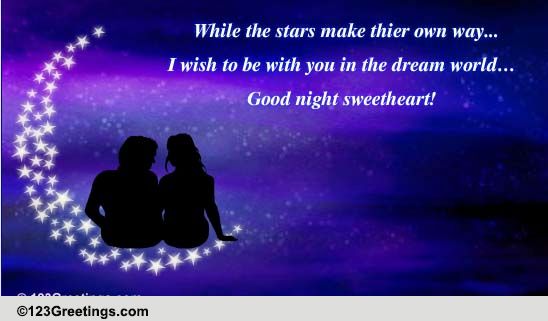 Wish To Be With You In My Dreams! Free Good Night eCards 