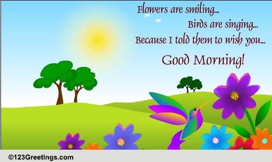 Flowers Are Smiling! Free Good Morning eCards, Greeting 