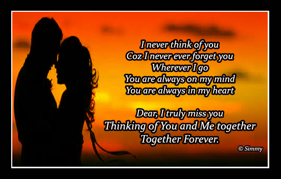 Thinking Of You And Me Together Free Thinking Of You Ecards 123