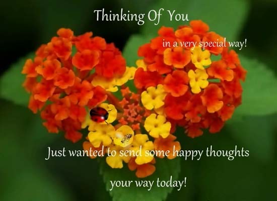 Sending Happy Thoughts On Your Way! Free Thinking of You eCards | 123