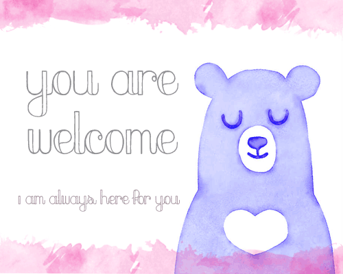 Sweet, ’You Are Welcome’, Ecard.