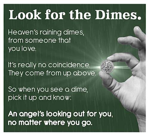 Look For The Dimes. Free Angel eCards, Greeting Cards | 123 Greetings