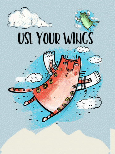 Encouragement Flying Cats. Free Encouragement eCards, Greeting Cards