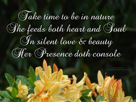 Take Time To Be In Nature. Free Poetry eCards, Greeting