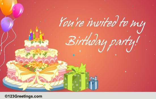 Invitation For A B'day Party. Free Birthday Party ECards, Greeting ...