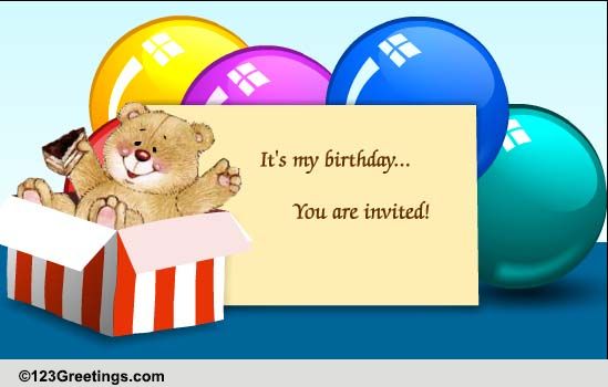 You Are Invited! Free Birthday Party ECards, Greeting Cards | 123 Greetings