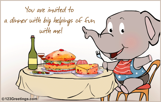 A Dinner Invitation For Your Friend! Free Party Invitations eCards