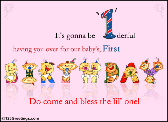 It's your baby's first birthday party. Invite your loved ones with this cute 