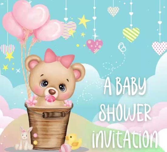 Baby Shower Invitation. Free Celebrations eCards, Greeting Cards 123