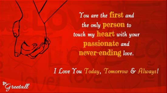 You Are The First... Free I Love You eCards, Greeting Cards | 123 Greetings