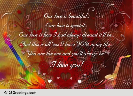 Our Love Is Beautiful! Free Songs eCards, Greeting Cards | 123 Greetings