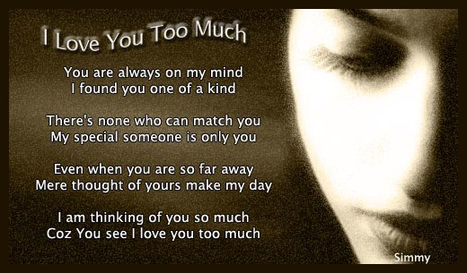 I Love You Too Much. Free Thinking of You eCards, Greeting Cards | 123