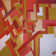 Abstract Composition In Red.