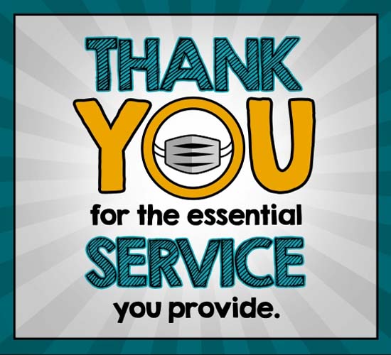 Thank You To Essential Workers! Free For Everyone eCards, Greeting