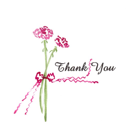 thank you flowers pictures. Hand Painted Thank You Note.