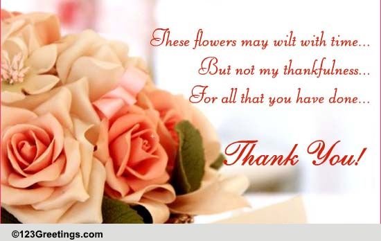 Thank You From The Core Of My Heart... Free Flowers eCards | 123 Greetings