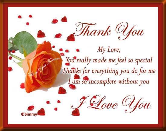 Thank You My Love Ecard. Free For Your Love eCards, Greetings