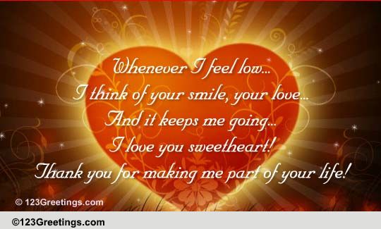 Thank You Sweetheart! Free For Your Love eCards, Greeting 