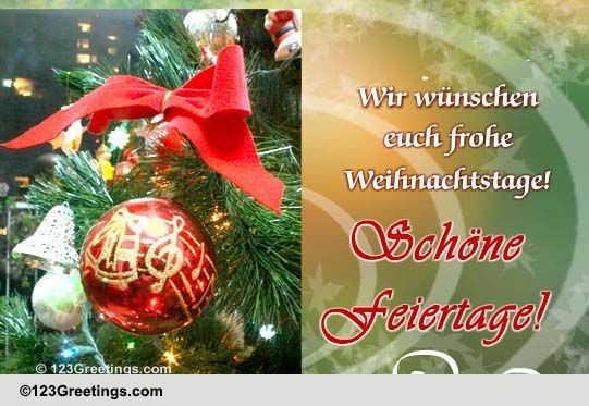 Schoene Feiertage! Free Feiertagszeit eCards, Greeting Cards 123