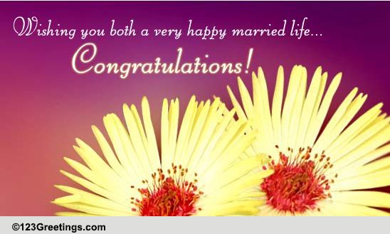 Wishing You Both Happy Married Life! Free Wedding Etc eCards | 123