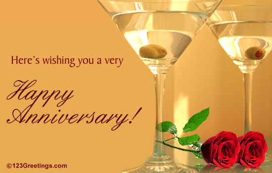 Raise A Toast For The Couple! Free Happy Anniversary eCards | 123 Greetings