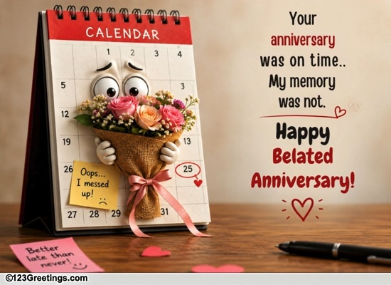 Anniversary Humor For A Late Wish