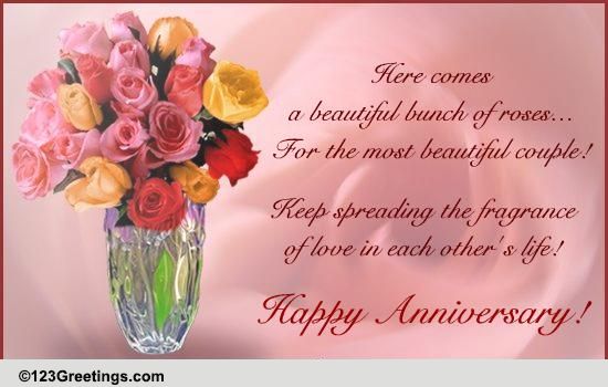 Anniversary Flowers Cards, Free Anniversary Flowers Wishes | 123 Greetings
