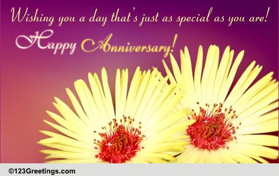 Floral Anniversary Wish! Free Flowers eCards, Greeting Cards | 123 ...