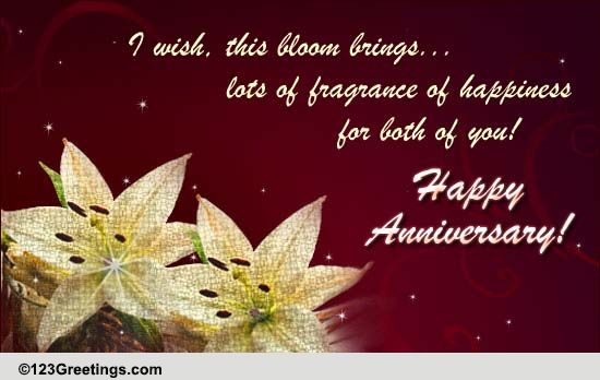 Happy Anniversary Card! Free Flowers eCards, Greeting Cards | 123 Greetings