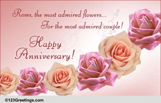 Wedding Anniversary Wish! Free Flowers eCards, Greeting Cards | 123 ...