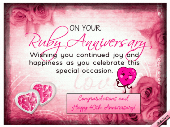 Ruby Anniversary Wishes.