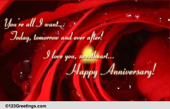 Anniversary Rose! Free For Her eCards, Greeting Cards | 123 Greetings
