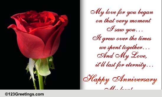 Lovely Anniversary Wish For You Love.
