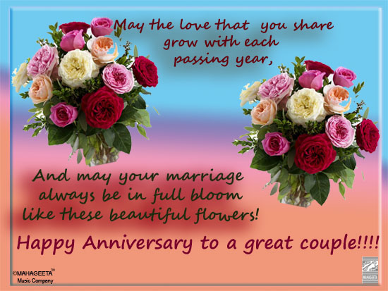 Happy Anniversary To A Great Couple! Free To a Couple 