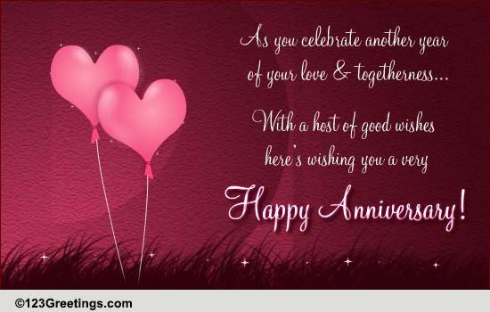 Good Wishes On Anniversary! Free To a Couple eCards, Greeting Cards ...
