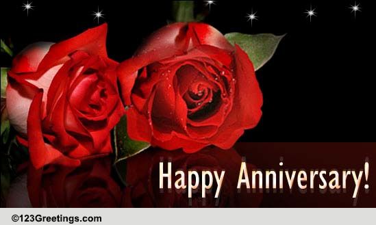 Happy Anniversary With Roses! Free To a Couple eCards, Greeting Cards ...