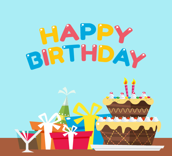 Birthday Cakes And Gift. Free Cakes & Balloons eCards | 123 Greetings
