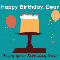 Happy Birthday Dear, Cake And Balloon.
