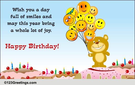 A Whole Lot Of Joy! Free Cakes & Balloons eCards, Greeting Cards | 123 ...