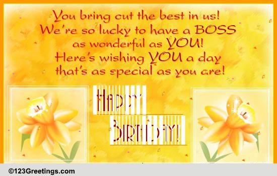 Happy Birthday Boss! Free Boss & Colleagues eCards, Greeting Cards ...