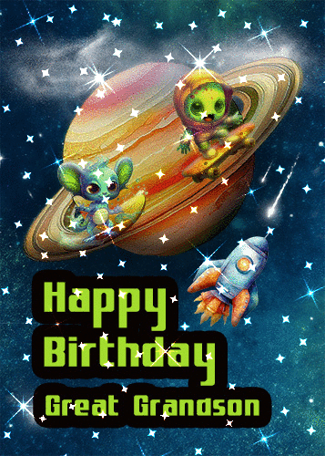 Great Grandson Birthday Fun Aliens.