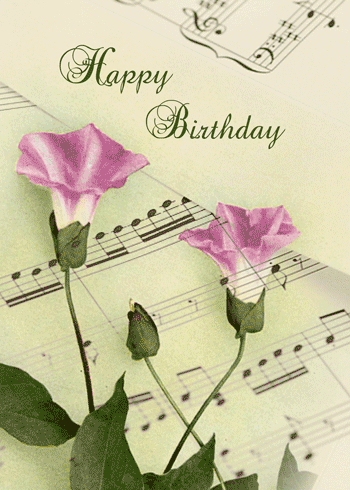 Birthday Wishes With Music & Flowers.