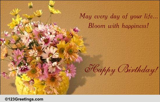 Beautiful B'day Wish! Free Flowers eCards, Greeting Cards | 123 Greetings