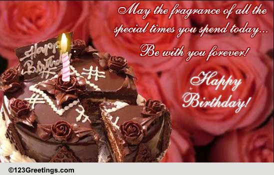 Chocolate Rose Cake B'day Wishes! Free Flowers eCards, Greeting Cards ...