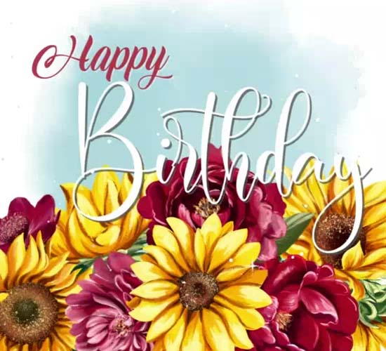 Beautiful Bright Floral Birthday Card. Free Flowers eCards | 123 Greetings