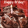 Chocolate Rose Cake B'day Wishes!